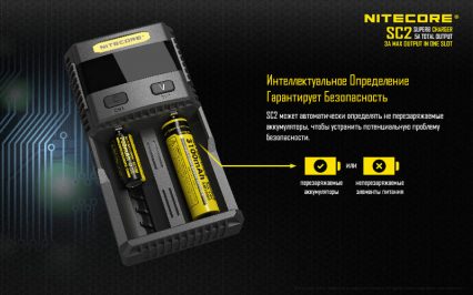 Зарядное устройство NITECORE SC2 с дисплеем на 2 батареи