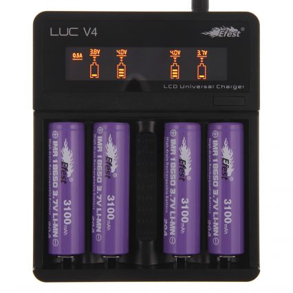 Зарядное устройство Efest LUC V4 с дисплеем на 4 батареи