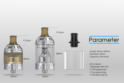 Атомайзер VANDY VAPE Berserker MINI MTL RTA 22mm