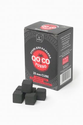Уголь кокосовый Qoco turbo cube (25мм) 27 шт
