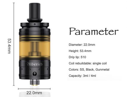 Клиромайзер Vapefly Alberich MTL RTA 4мл (Black)